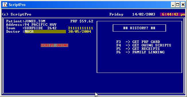 Disp Screen Owing warn Disp Screen Owing warn
